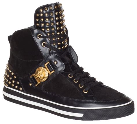 versace mens high top shoes|versace black and white sneakers.